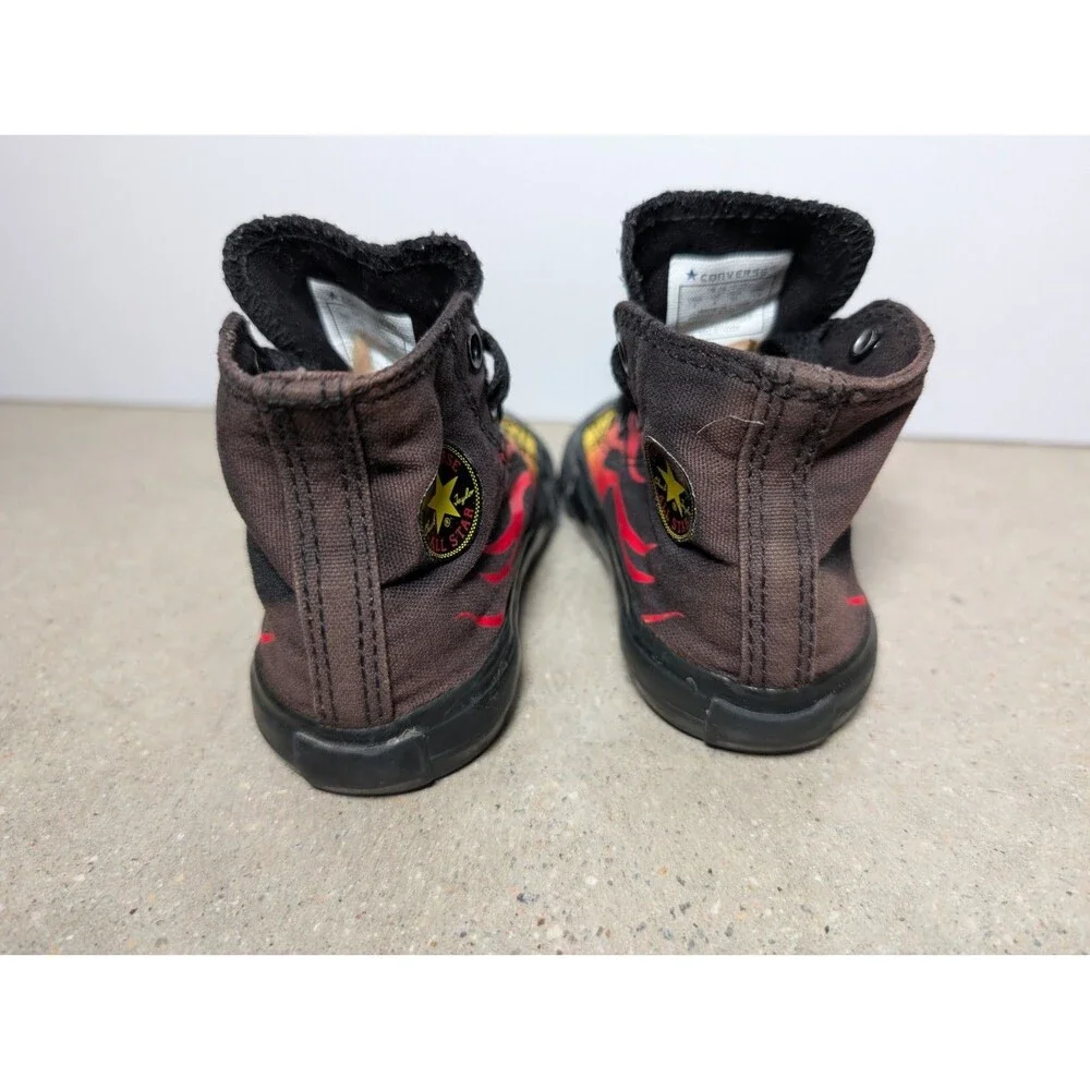 Converse Chuck Taylor All Star Hi Flames Fire Black Toddler Shoes Size 4T